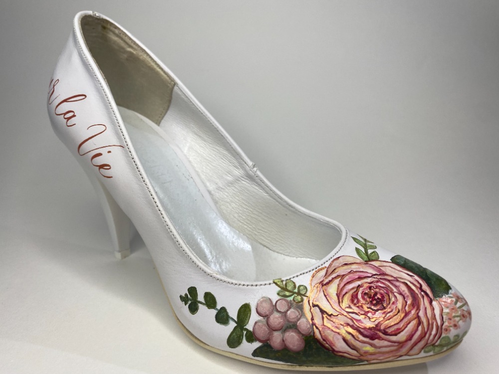 Escarpins personnalisés fleurs et écritures