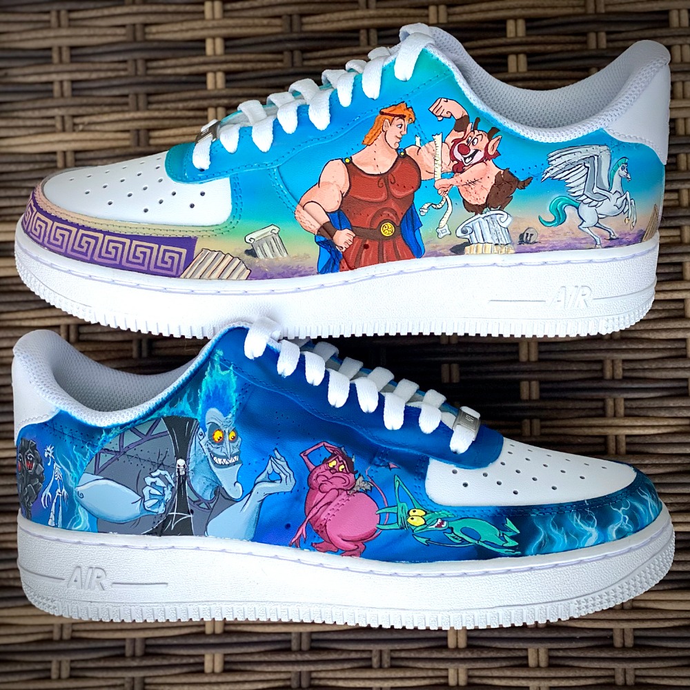 Nike AF1 Hercule Disney Hades Pégase coté extérieurs
