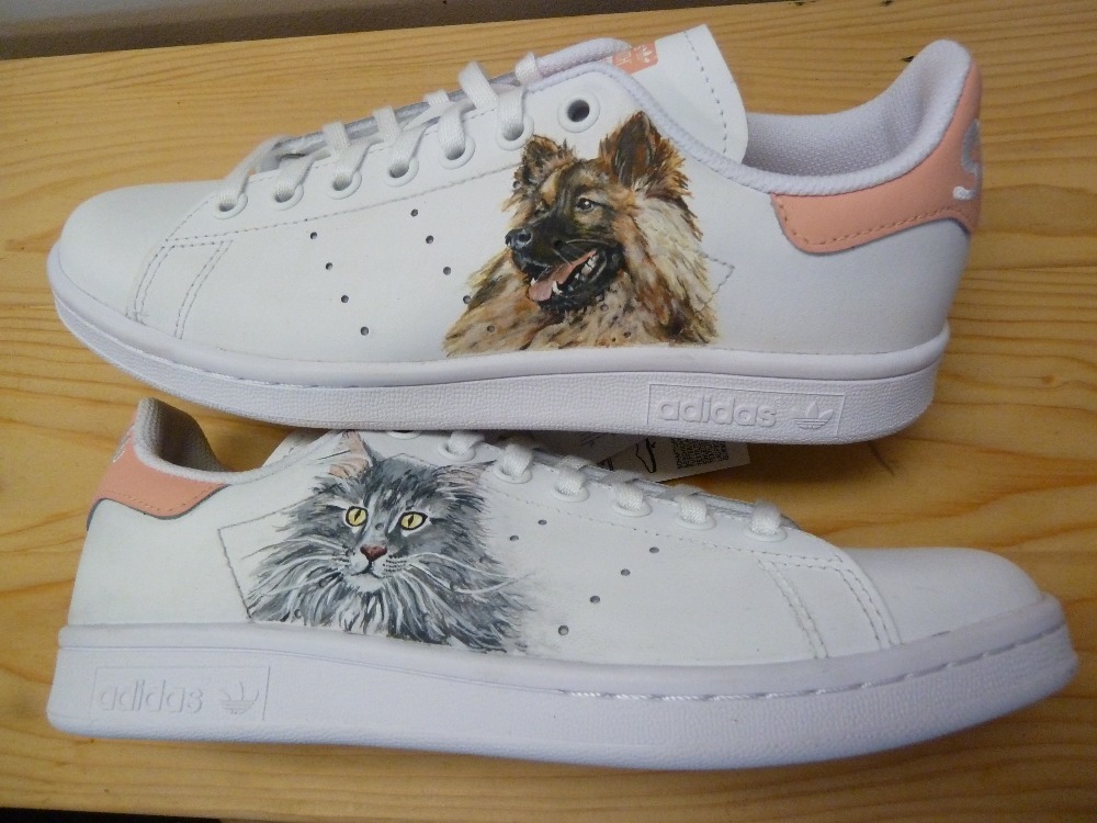 Stan smith custom Chien et chat