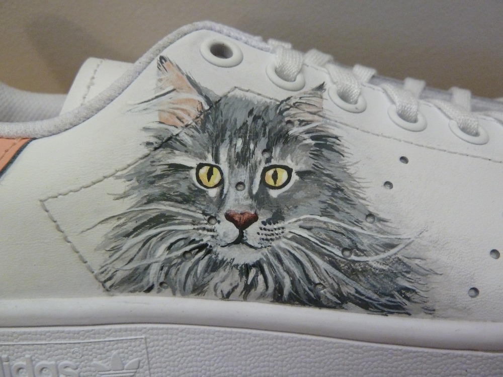 Stan smith custom chat gris