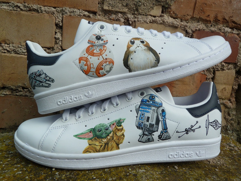 Stan smith Star Wars Grogu R2D2 BB8 Faucon millenium Xwing Porg