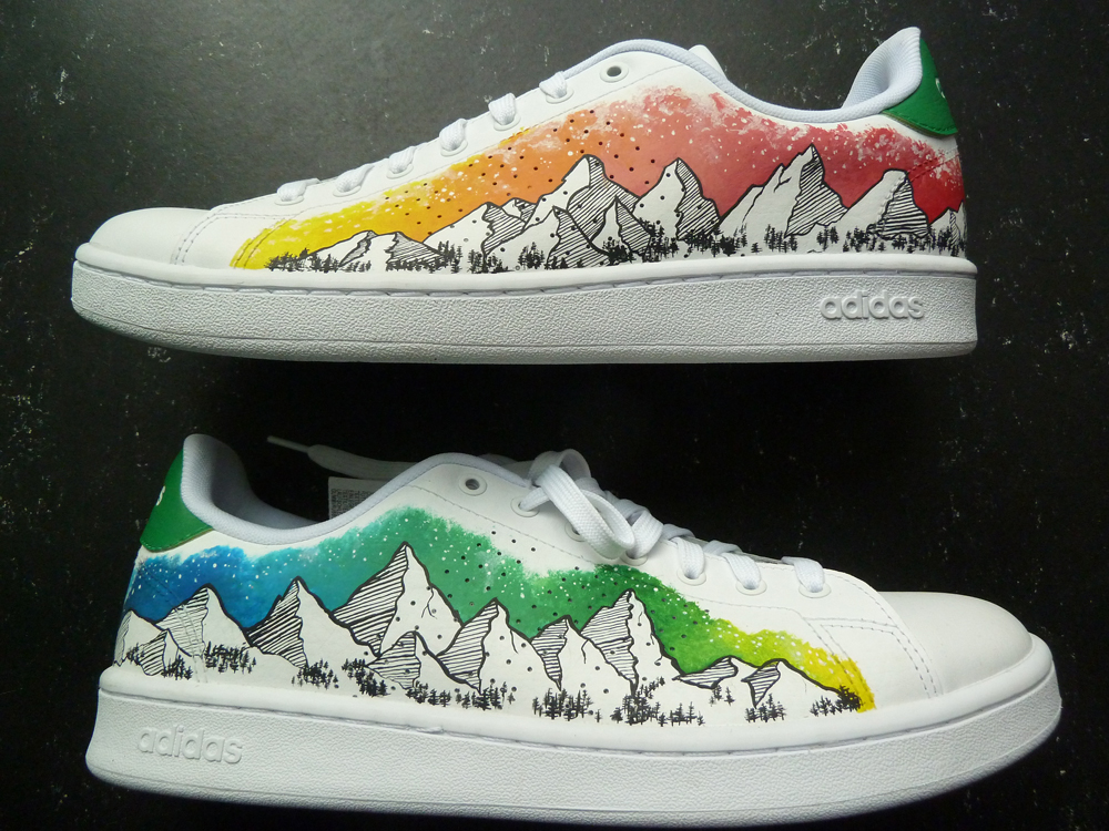 chaussures dessin paysage
