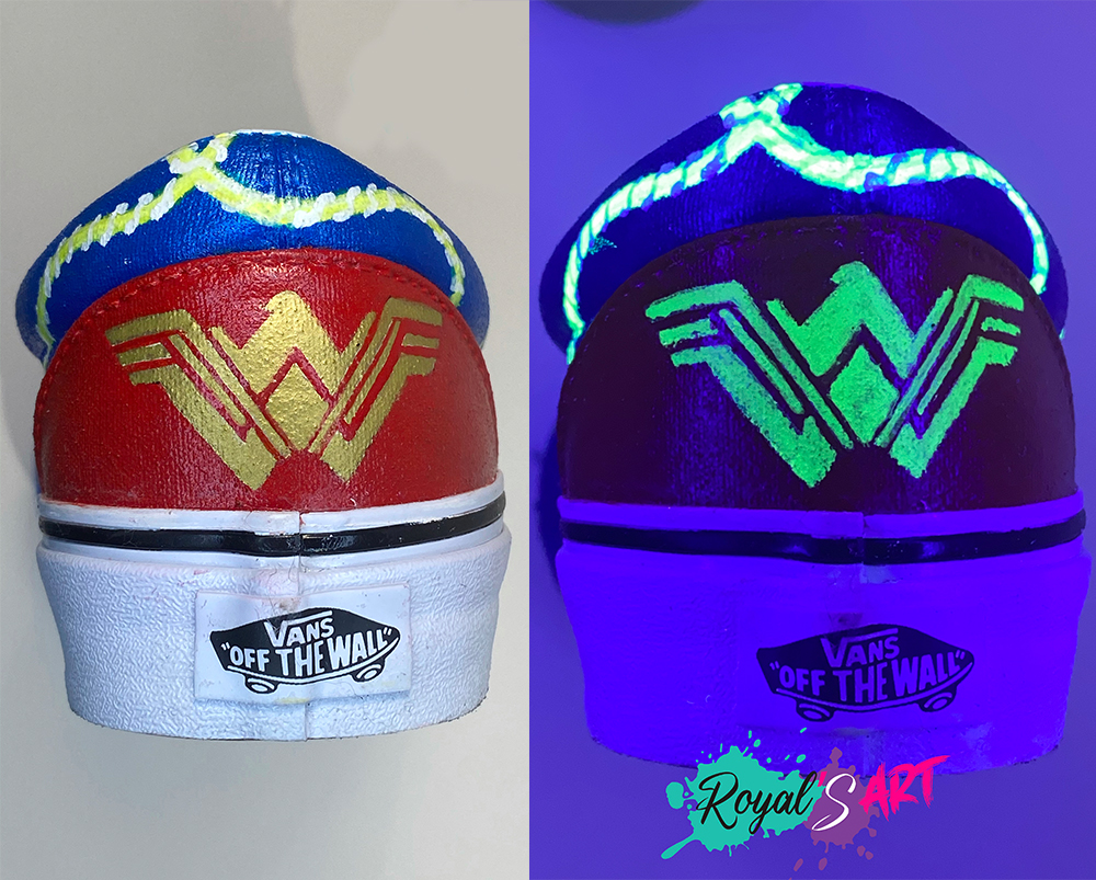 chaussures phosphorescentes wonder woman logo 