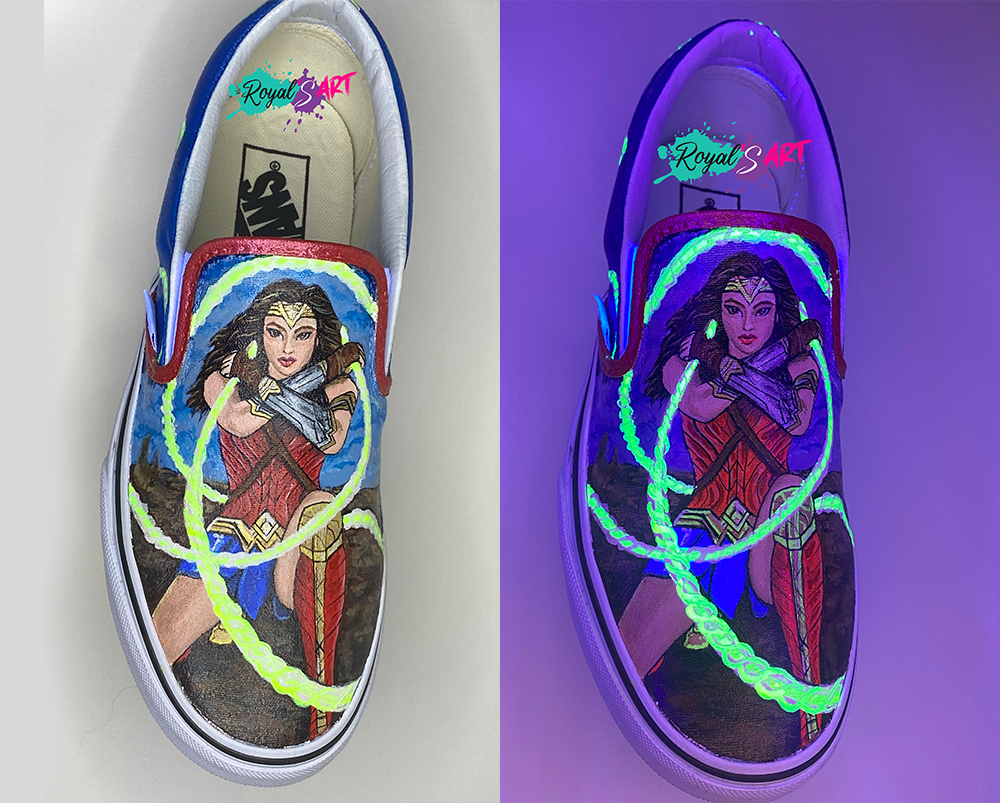 chaussures phosphorescentes wonder woman 